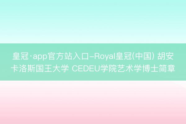 皇冠·app官方站入口-Royal皇冠(中国) 胡安卡洛斯国王大学 CEDEU学院艺术学博士简章