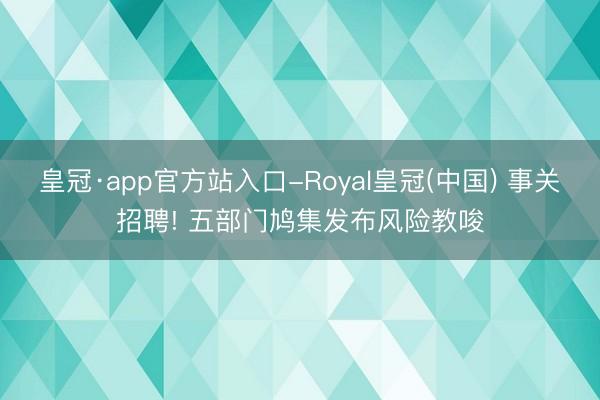 皇冠·app官方站入口-Royal皇冠(中国) 事关招聘! 五部门鸠集发布风险教唆