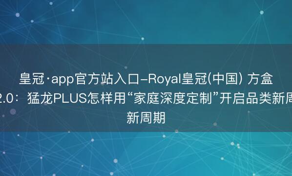 皇冠·app官方站入口-Royal皇冠(中国) 方盒子2.0：猛龙PLUS怎样用“家庭深度定制”开启品类新周期