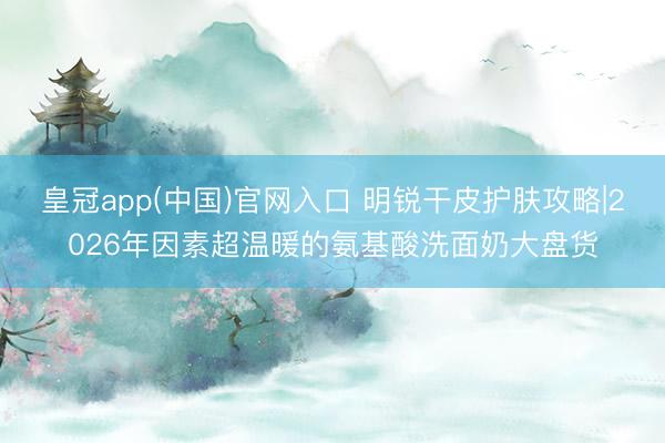 皇冠app(中国)官网入口 明锐干皮护肤攻略|2026年因素超温暖的氨基酸洗面奶大盘货
