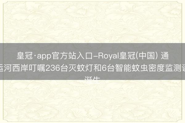 皇冠·app官方站入口-Royal皇冠(中国) 通州运河西岸叮嘱236台灭蚊灯和6台智能蚊虫密度监测诞生