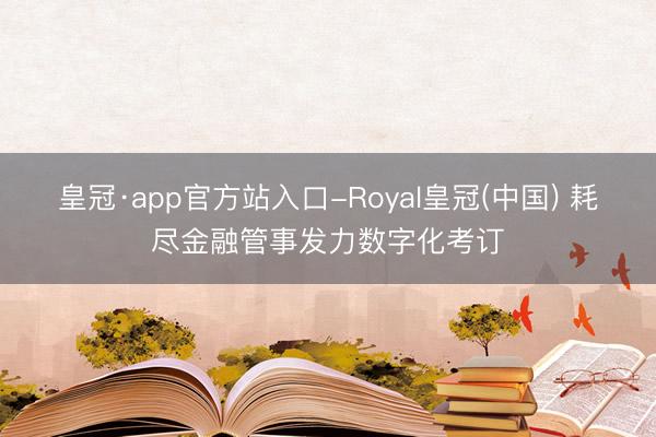 皇冠·app官方站入口-Royal皇冠(中国) 耗尽金融管事发力数字化考订