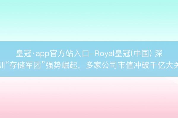 皇冠·app官方站入口-Royal皇冠(中国) 深圳“存储军团”强势崛起，多家公司市值冲破千亿大关
